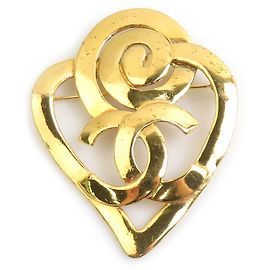Broche en métal doré Chanel Doré