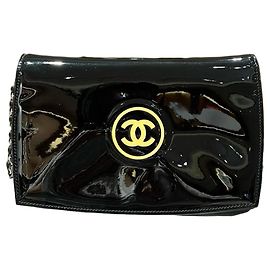 Chanel Black Patent Leather Chain bag Black
