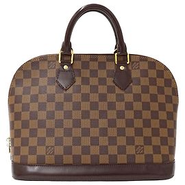 Bolsa de mão Louis Vuitton Damier Alma Marrom Outro Damier ebene