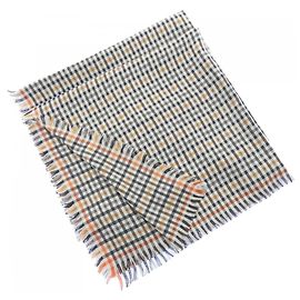 Hermès Hermes H Ecosé Schal/Stola Weiß Orange Khaki