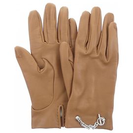 Hermès Luvas Hermes Bonnie Chaine d'Ancre Warm Marrom