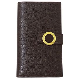 Bulgari Cartera larga de piel marrón oscuro Bvlgari Marrón oscuro