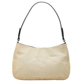 Bolsa de um ombro Prada com placa de logótipo Triangle Bege