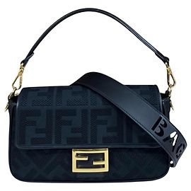 Borsa a spalla Fendi Baguette Nero
