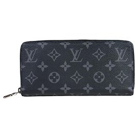Louis Vuitton Zippy Wallet Horizontal Monogram Eclipse Marrone Nero Multicolore Monogramma