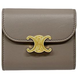 Céline Celine Bi-fold Ledergeldbörse Braun