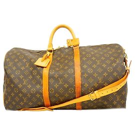 Borsa Louis Vuitton Monogram Keepall Bandoulière 55 Marrone