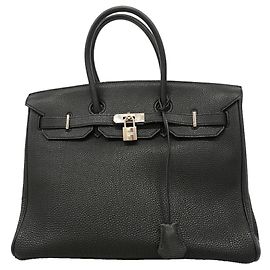 Hermès Hermes Birkin 35 Handbag in Black Togo Leather Black