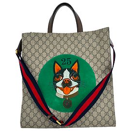 Sac cabas Gucci Bosco Patch GG Supreme en toile enduite beige Beige