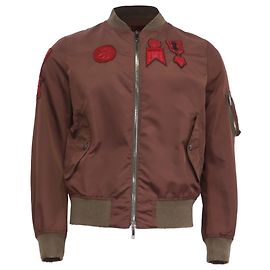 Valentino Garavani Giacca Bomber Valentino con zip e patch in poliammide marrone Marrone