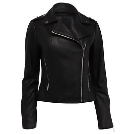 Michael Kors Biker Jacket in Black Leather Black