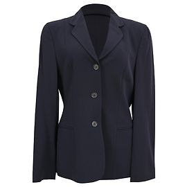Giorgio Armani Single-Breasted Blazer in Navy Blue Wool Blue Navy blue