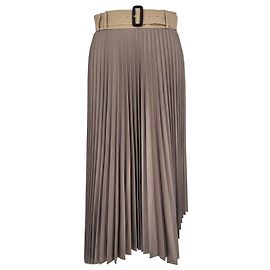 Autre Marque Andersson Two-Toned Bell Pleated Accents Midi Skirt in Multicolor Polyester Multiple colors