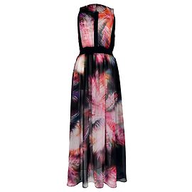 Robe midi imprimée fleurs Sandro en polyester noir Noir