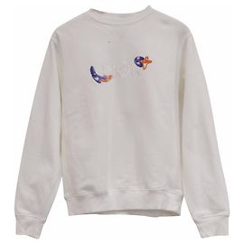Dior x Kenny Scharf Sweatshirt aus weißer Baumwolle mit besticktem Logo Weiß