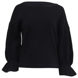 Blusa con maniche a volant Sandro Paris in cotone nero Nero