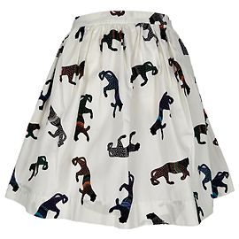 MSGM Graphic Print Skirt in White Polyester Multiple colors