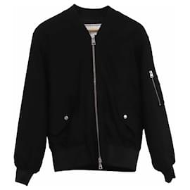 AMI Bomber Jacket in Black Viscose Black