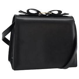 Salvatore Ferragamo Vala Shoulder Bag Leather Black Gold Altro