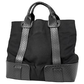 Sac cabas Bottega Veneta Intrecciato Canvas - Black Noir
