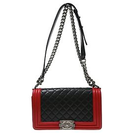Chanel Boy Lambskin Old Medium Nero