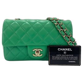 Borsa a tracolla CHANEL Mini Matelassé Verde