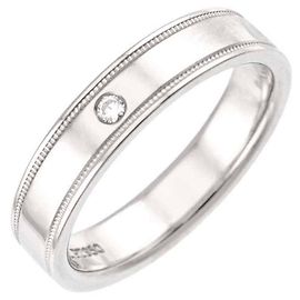 Anel Aliança Double Milgrain em Platina Tiffany & Co. Outro
