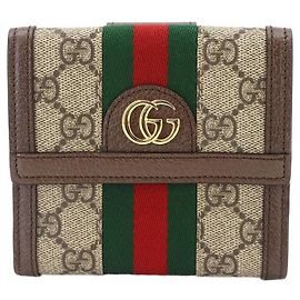 Gucci Ophidia Bi-fold Wallet Brown Beige