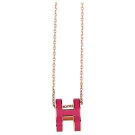 Hermès Collier Hermes Pop H en Rose Extreme Pink Gold Rose Doré