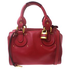 Chloé Chloe Paddington Lock Leather small Red