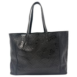 Sac cabas Bottega Veneta Black Intrecciato Noir