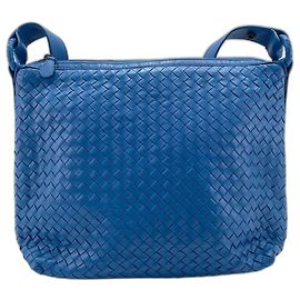 Borsa a tracolla Bottega Veneta Intrecciato Blu