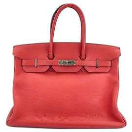 Hermès Hermes Birkin 35 Handbag in Red Red