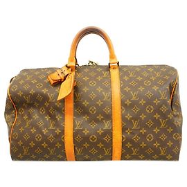 Borsa Louis Vuitton Monogram Keepall 50 Marrone