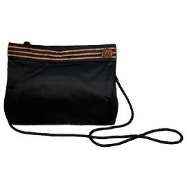 Bolsa Pochette Fendi de Seda Vintage Preto