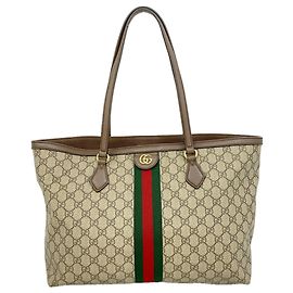 Saco Tote Gucci Ophidia Marrom Bege