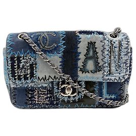 Borsa a tracolla CHANEL Matelassé Blu