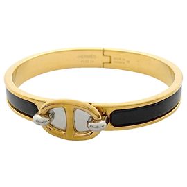 Hermès Hermes Chaine d'Ancre Mini Click Bangle Noir Doré