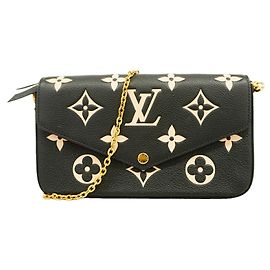 Louis Vuitton Monogram Empreinte Bicolor Pochette Felicie Nero Beige