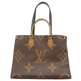 Sac cabas Louis Vuitton Monogram Giant Reverse OnTheGo MM Marron