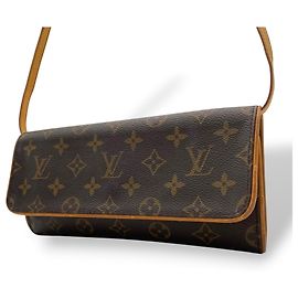 Louis Vuitton Pochette Twin GM Monogram Shoulder Bag Marron