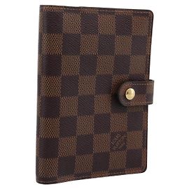 LOUIS VUITTON Damier Ebene Agenda PM Day Planner Cover R20029 LV Auth 197894V Damier ebene