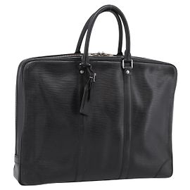 LOUIS VUITTON Epi Porte Documents Voyage Business Bag Black M54472 Auth 198948 Black