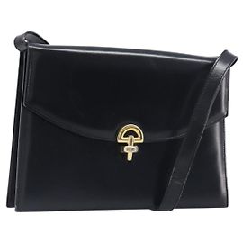 Céline Borsa a tracolla CELINE in pelle nera e oro Auth 198571 Nero D'oro
