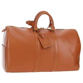 LOUIS VUITTON Epi Keepall 45 Boston Bag Brown M42978 LV Auth 194399SAV Marron