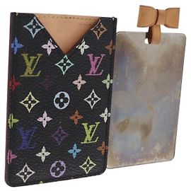 LOUIS VUITTON Monogram Multicolor Etui Miroir Mirror Black M92651 LV Auth 200179 Noir