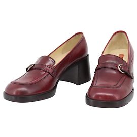 Miu Miu Loafers Leather 37 Red Auth 199780V Vermelho