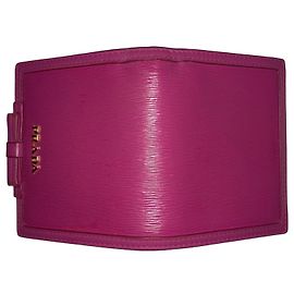 Prada Saffiano Leather Bow Bi-fold Wallet - Bubble Gum Magenta Pink