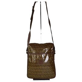 Bolsa de Ombro Vintage Fendi FF Monogram Canvas Brown Tan Marrom