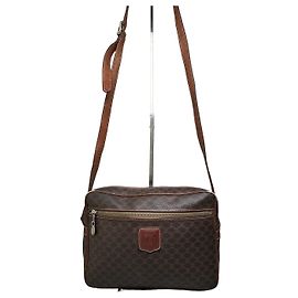 Céline Bolsa de Ombro Vintage Celine Monogram Canvas Brown Tan Marrom